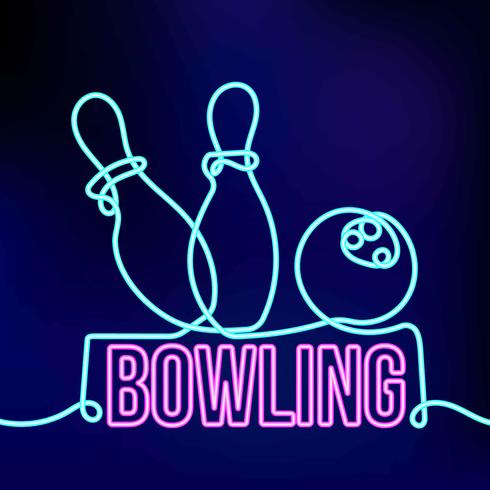 Neon Bowling vector