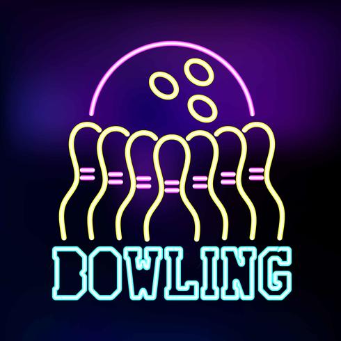 Neon Bowling vector