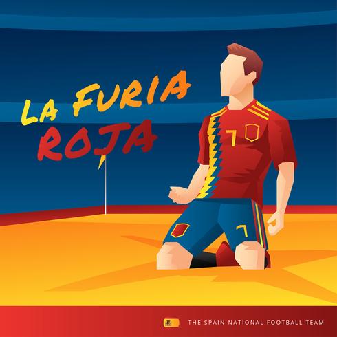 Spain Football Player Vector