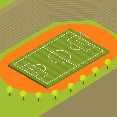 Flat Isometric Soccer Vector Illustration