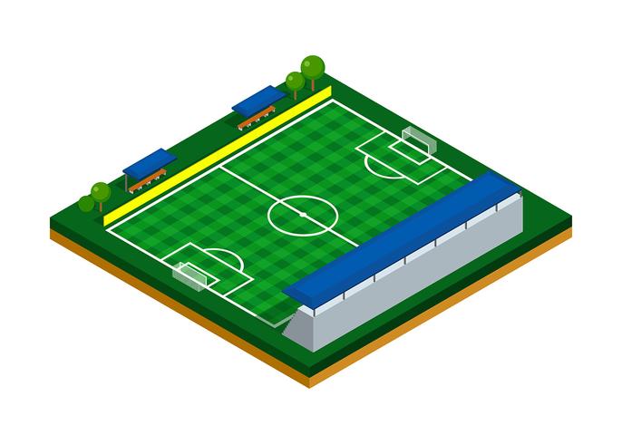 Campo de fútbol isométrico vector