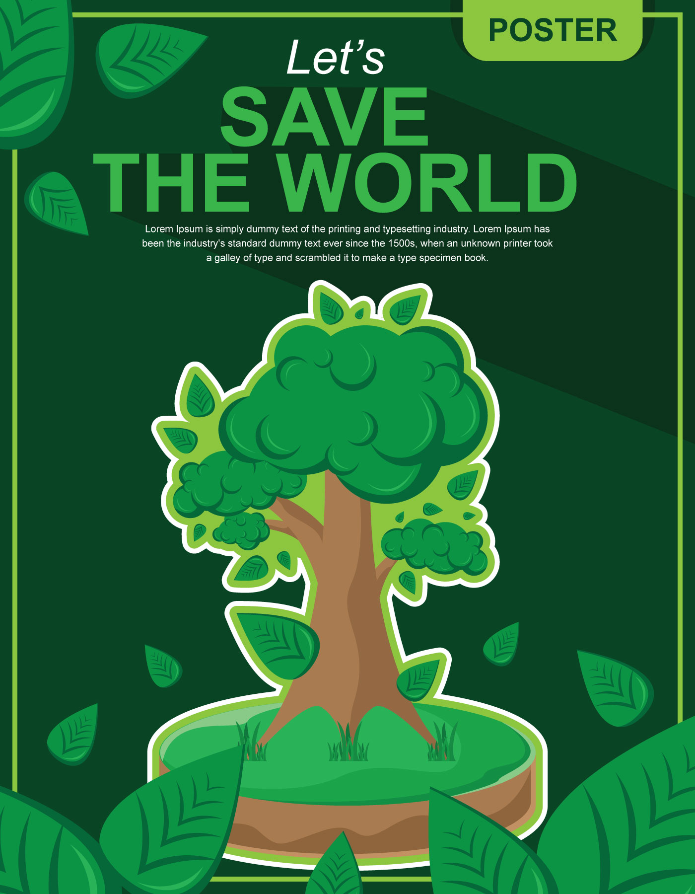 Think Green Poster Design 208462 Vector Art at Vecteezy