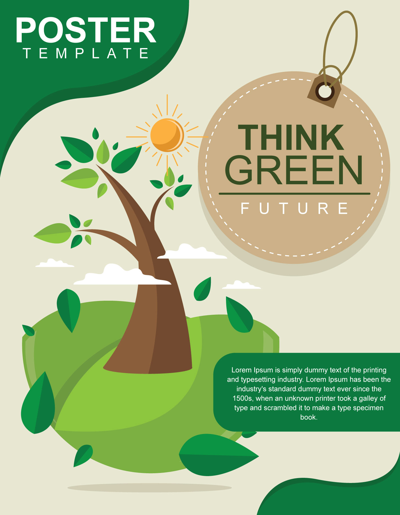 Simple Think Green Poster Design 208466 Vector Art at Vecteezy