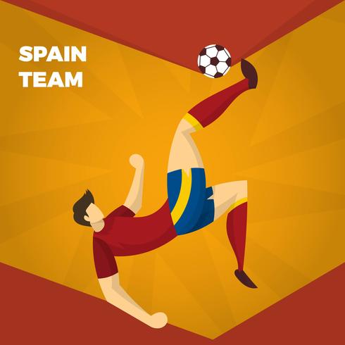 Ilustración plana del vector de los personajes de fútbol españoles