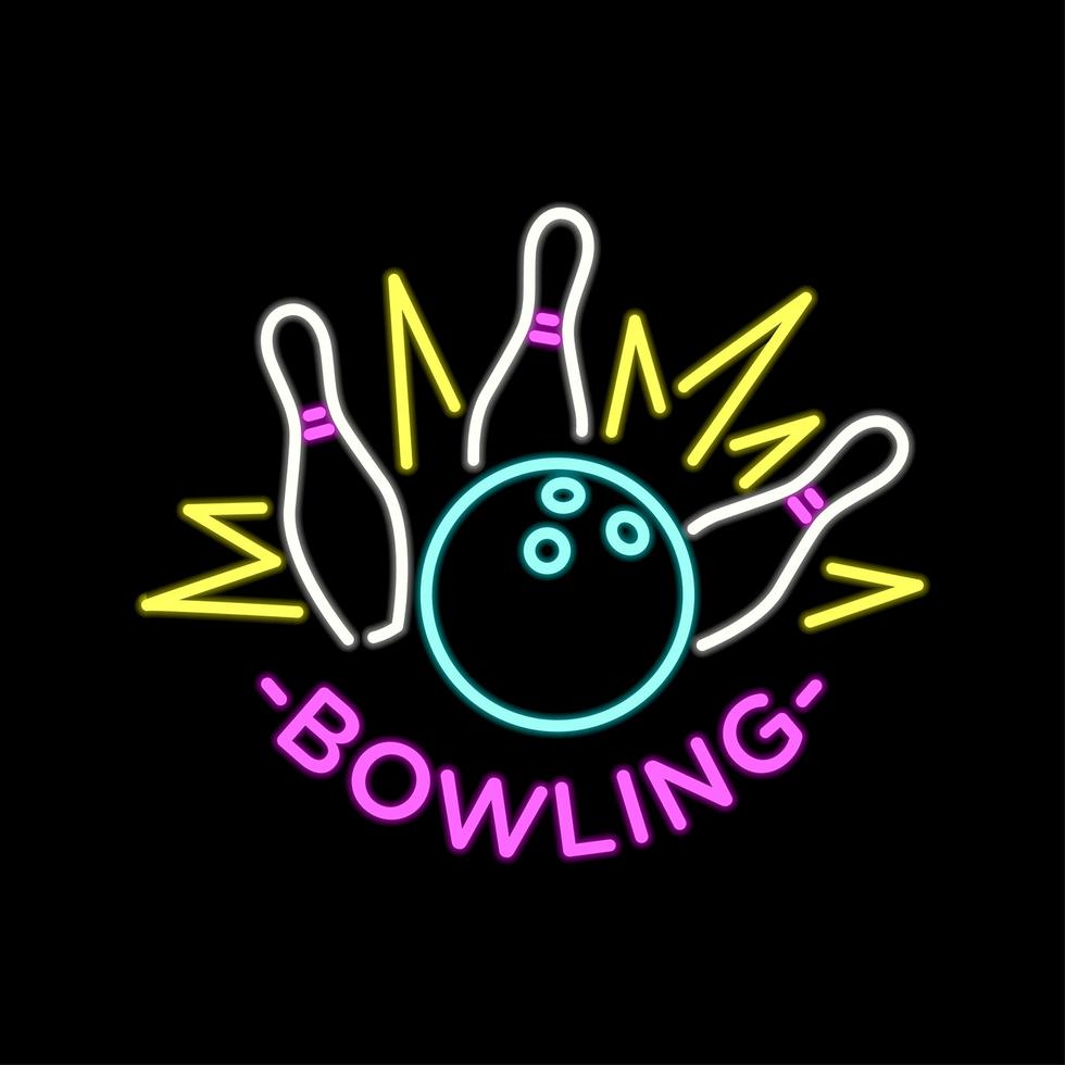 Neon Bowling Vector 208468 Vector Art at Vecteezy