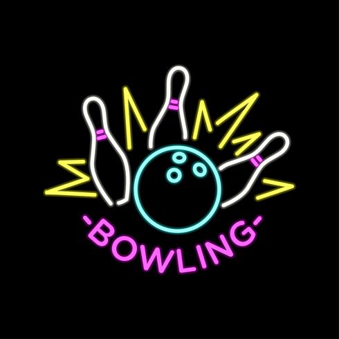 Neon Bowling Vector