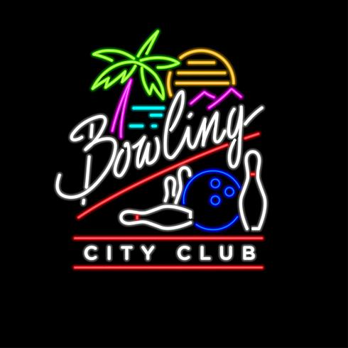 Bowling Neon Vector