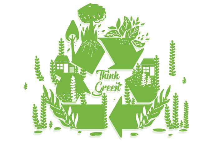 Think Green Poster Vector