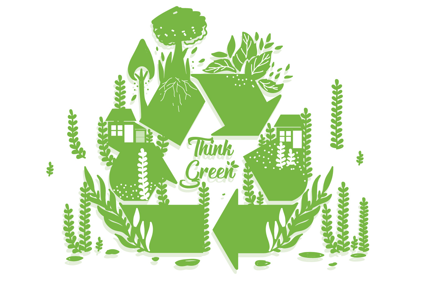 Think Green Poster Vector 208471 Vector Art at Vecteezy