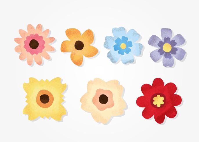 Grunge Textured Flowers vector