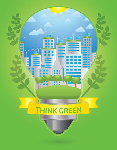 Think green poster vector