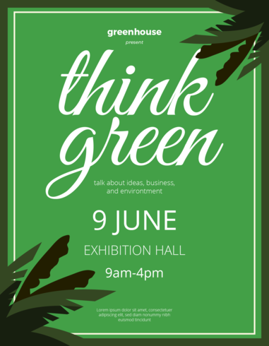 Think Green Poster vector