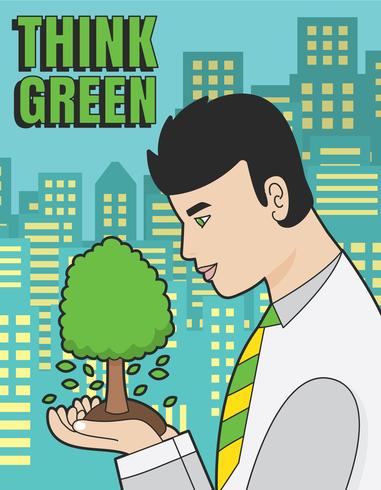 Think Green poster vector