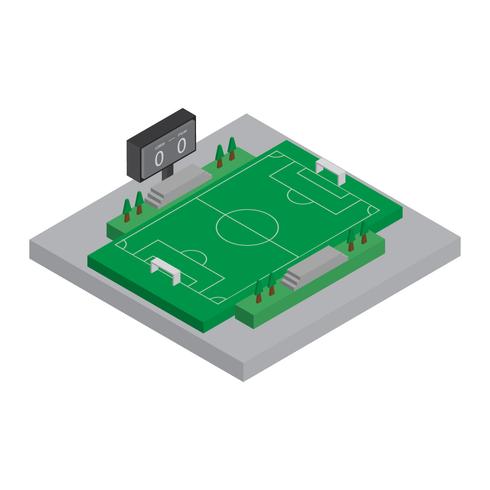 Campo de fútbol isométrico vector