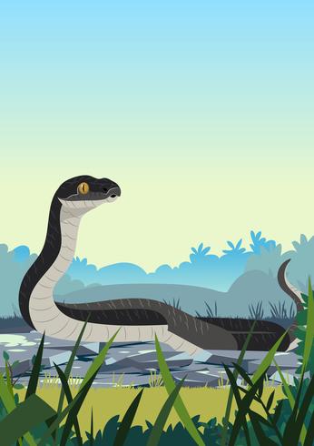 Serpiente negra vector