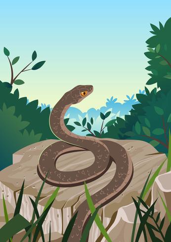 Serpiente en la naturaleza vector