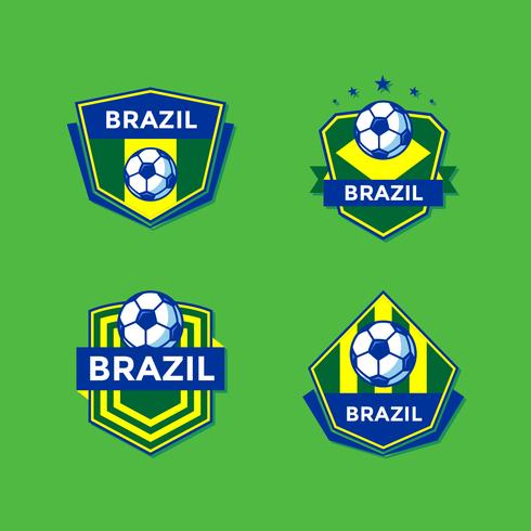 Vector de parches de fútbol brasileño