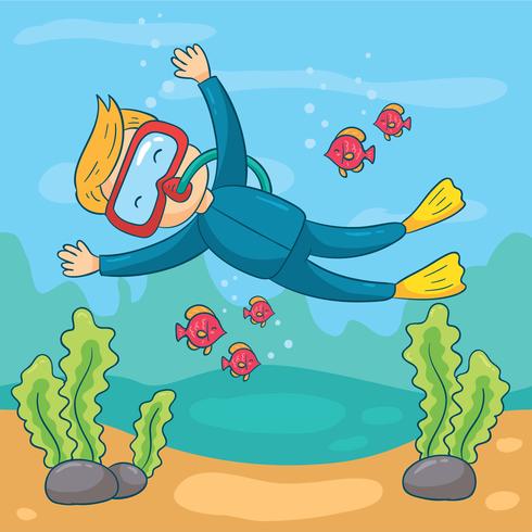 Scuba Diving Vector