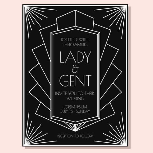 Monochrome Wedding Invitation vector