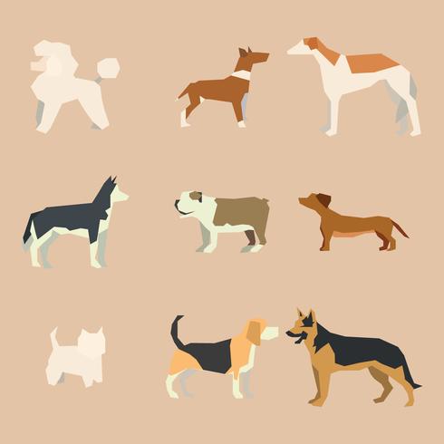 Geometrical Abstract Dogs vector