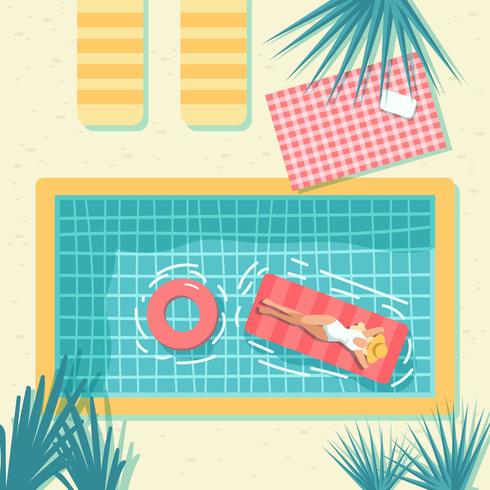 Vintage Swimming Pool Vector