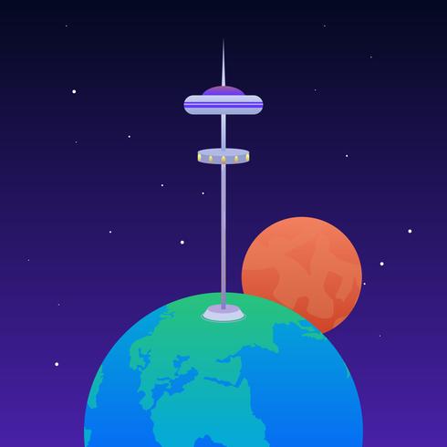 Awesome Space Elevator Vectors