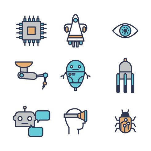 Futurism Outlined Icons vector