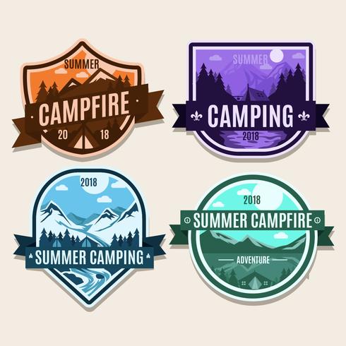 Summer campfire patch Badge 2 vector