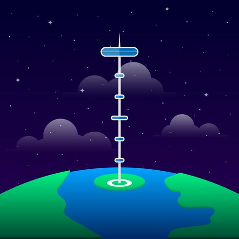 Space Elevator Image Illustration vector