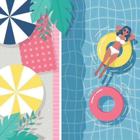 Vintage Swimming Pool Vector