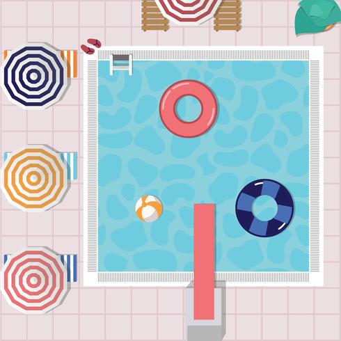 Vintage Swimming Pool vector