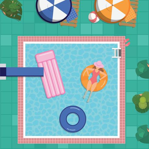 Vintage Swimming Pool vector