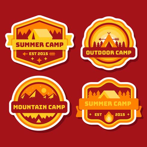 Camping Patch Collection vector