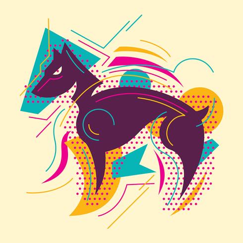 abstract dog vector