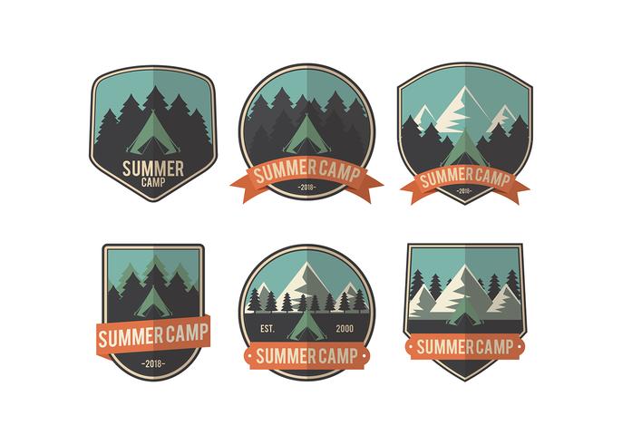 vector de parche de campamento de verano