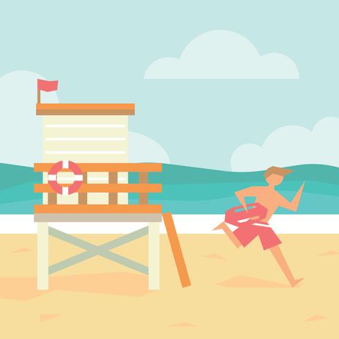 Beach Guard In Action vector