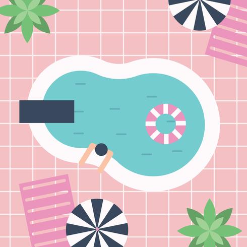 Cute Vintage Pool vector