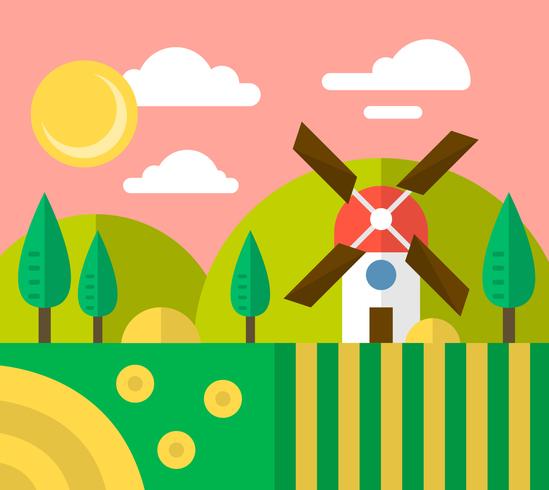 Flat Windmill vector
