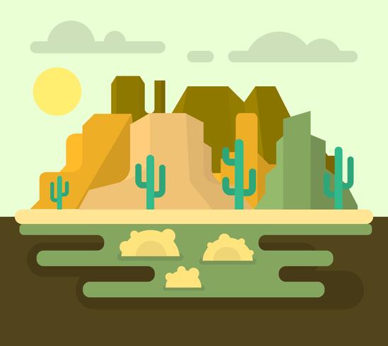 Paisaje del desierto occidental vector