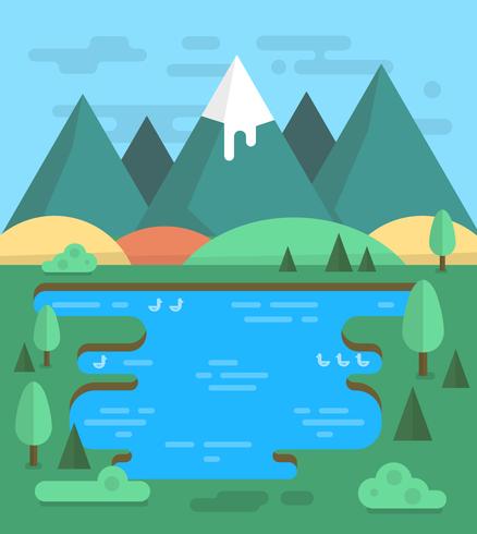 Diseño de paisaje plano vector