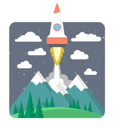 Rocket Launch Illustration vector