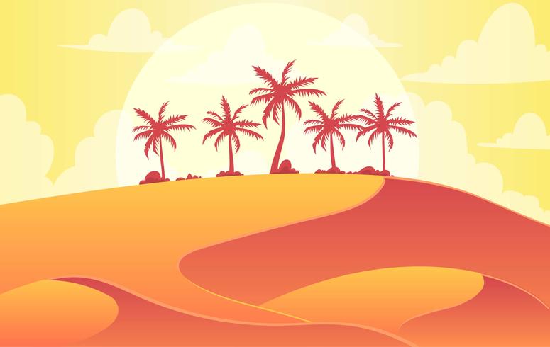 Vector Desert Landscape Illustration