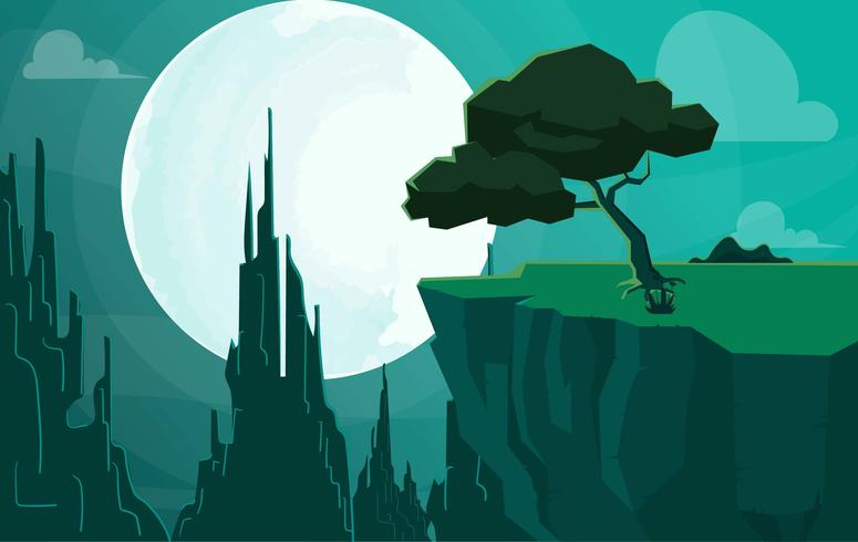 Vector Sci-Fi Landscape Illustration