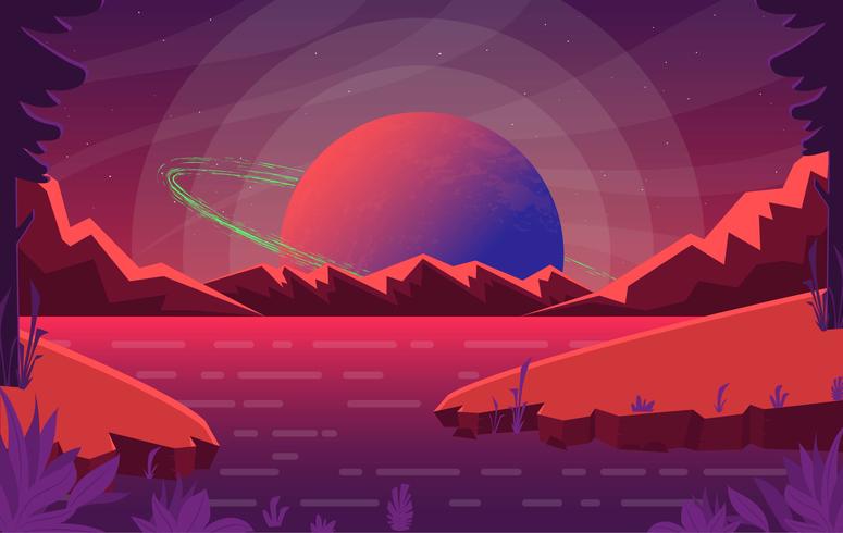 Vector Abstract Landscape Illustration