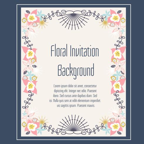 Invitación floral fondo vector