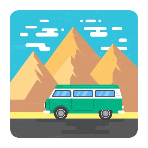 Paisaje de viaje por carretera vector