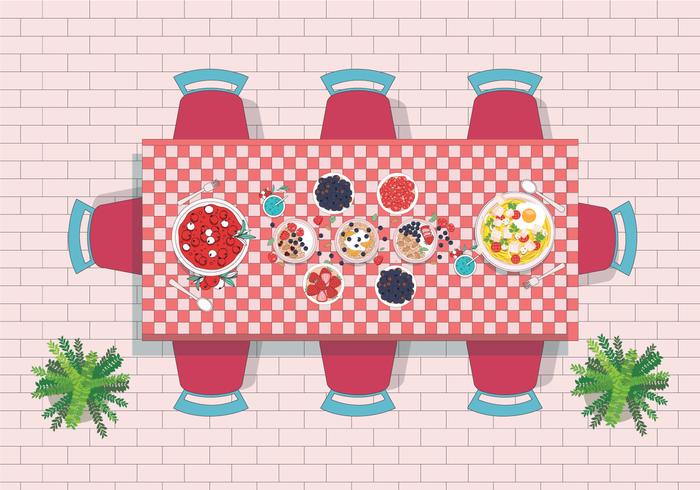 Diverse Dinner Table Vector