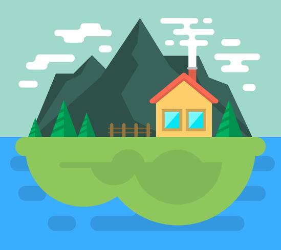 Diseño de paisaje plano vector