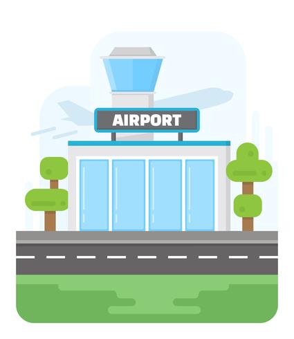 aeropuerto de estilo plano vector