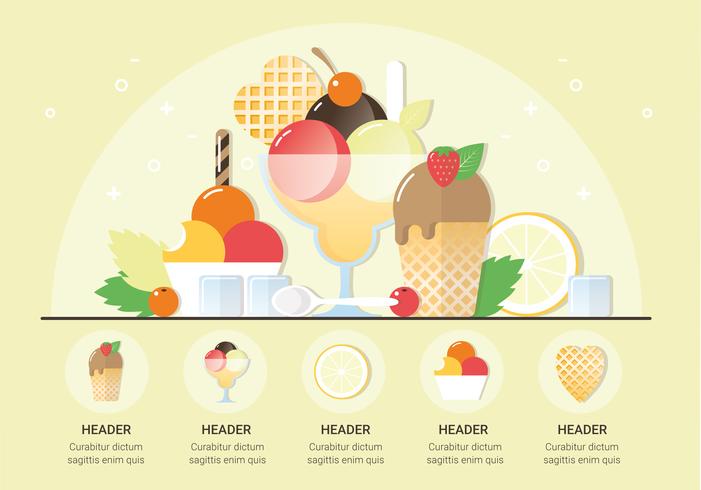 Vector ilustración de helado fresco